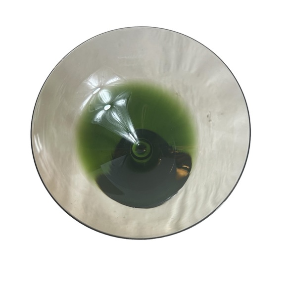 Vintage Martini Glasses Set Of 2 Elemental Green Glass Wide 6.75” Pier 1 Bar - Picture 7 of 8